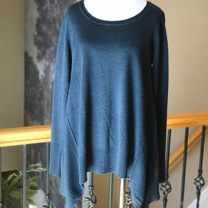 Teal shark bite sweater